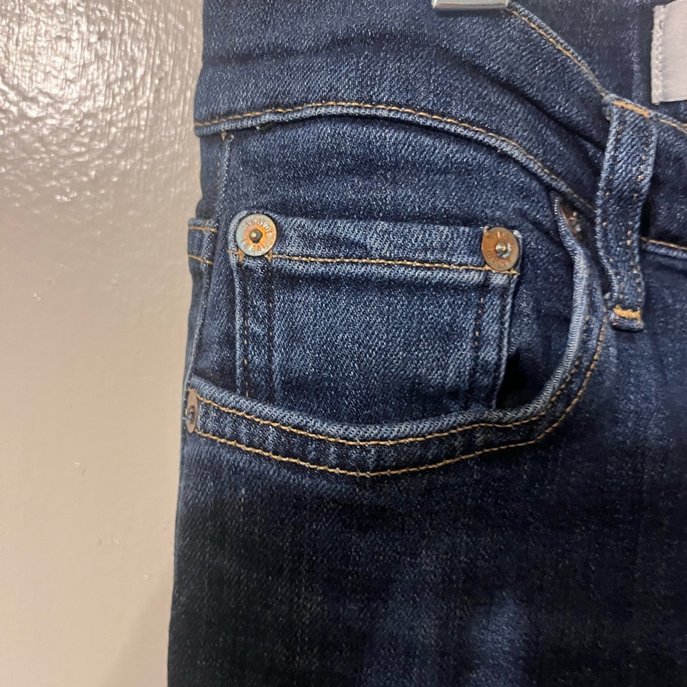 Agolde Dark Blue High-Rise Skinny Jeans - Picture 7 of 10